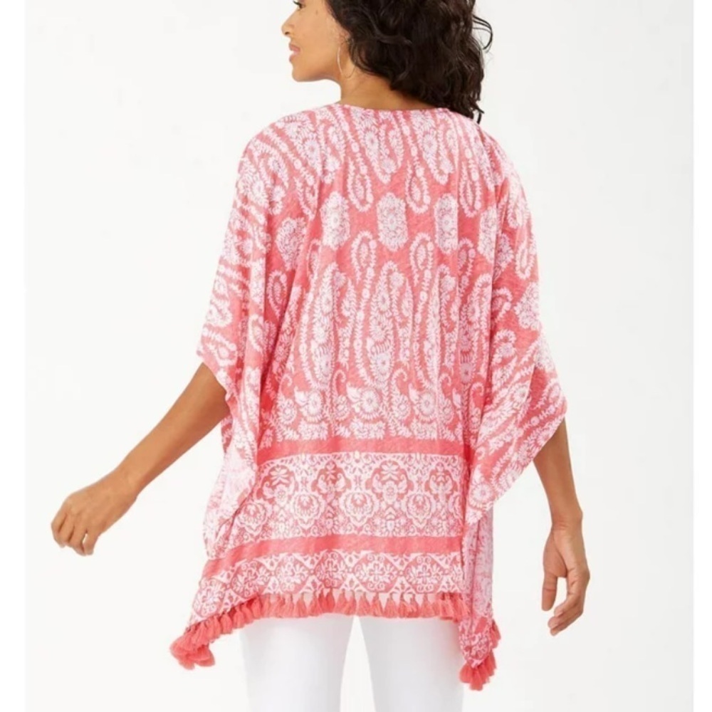 NWT Tommy Bahama Paisley Palace Linnea Poncho, Tutti Frutti - Picture 2 of 14